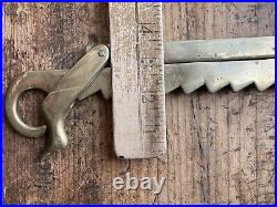 RARE Antique 18th C English Early lighting sawtooth lighting trammel Bird Signed
