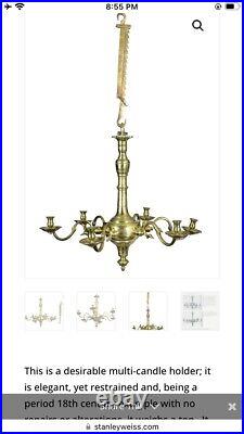 RARE Antique 18th C English Early lighting sawtooth lighting trammel Bird Signed