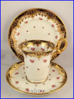RARE Antique 1907 Paragon Gilded Cobalt Empire Chocolate Cup TRIO 3-Pcs. #2359