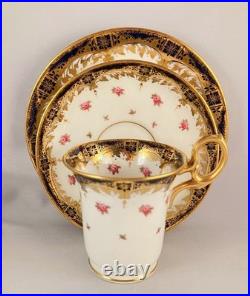 RARE Antique 1907 Paragon Gilded Cobalt Empire Chocolate Cup TRIO 3-Pcs. #2359