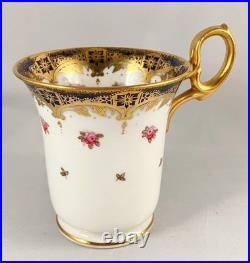 RARE Antique 1907 Paragon Gilded Cobalt Empire Chocolate Cup TRIO 3-Pcs. #2359