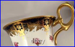 RARE Antique 1907 Paragon Gilded Cobalt Empire Chocolate Cup TRIO 3-Pcs. #2359