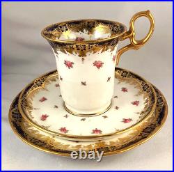 RARE Antique 1907 Paragon Gilded Cobalt Empire Chocolate Cup TRIO 3-Pcs. #2359