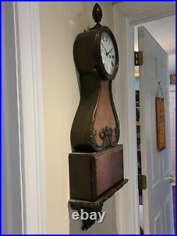 RARE Antique 1920's Early HERMAN MILLER Large Ornate Carved 39 Wall Clock USA