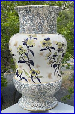 RARE Antique 19th Early 20th C. Doulton Burslem'Nature' Floor Umbrella Vase