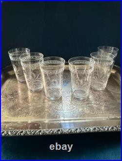 RARE! Antique Baccarat Crystal Fougères Tumblers/Art Nouveau/Early 1900's