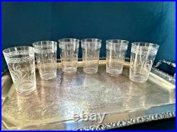 RARE! Antique Baccarat Crystal Fougères Tumblers/Art Nouveau/Early 1900's