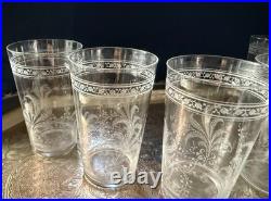 RARE! Antique Baccarat Crystal Fougères Tumblers/Art Nouveau/Early 1900's