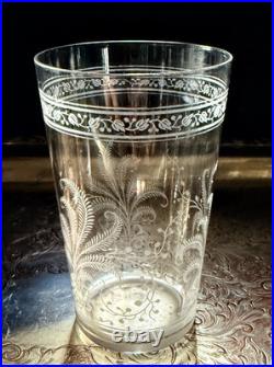 RARE! Antique Baccarat Crystal Fougères Tumblers/Art Nouveau/Early 1900's