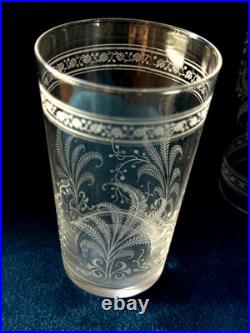 RARE! Antique Baccarat Crystal Fougères Tumblers/Art Nouveau/Early 1900's