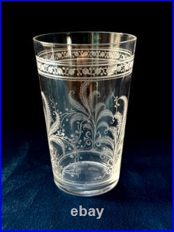 RARE! Antique Baccarat Crystal Fougères Tumblers/Art Nouveau/Early 1900's
