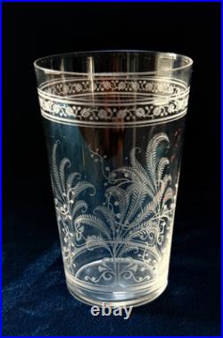 RARE! Antique Baccarat Crystal Fougères Tumblers/Art Nouveau/Early 1900's
