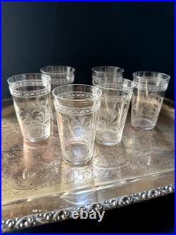 RARE! Antique Baccarat Crystal Fougères Tumblers/Art Nouveau/Early 1900's