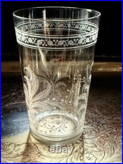 RARE! Antique Baccarat Crystal Fougères Tumblers/Art Nouveau/Early 1900's