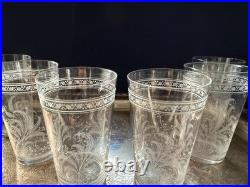 RARE! Antique Baccarat Crystal Fougères Tumblers/Art Nouveau/Early 1900's