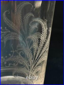 RARE! Antique Baccarat Crystal Fougères Tumblers/Art Nouveau/Early 1900's