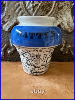 RARE Antique Batty and Co, Mustard Jar Early Version, London, English Adv Pot