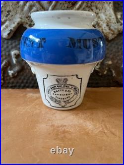 RARE Antique Batty and Co, Mustard Jar Early Version, London, English Adv Pot
