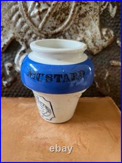 RARE Antique Batty and Co, Mustard Jar Early Version, London, English Adv Pot