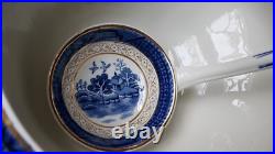 RARE Antique Booths Real Old Willow Pattern Gilded tureen Ladle early XXthC 9072