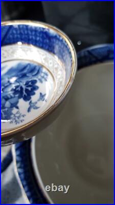 RARE Antique Booths Real Old Willow Pattern Gilded tureen Ladle early XXthC 9072