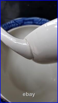 RARE Antique Booths Real Old Willow Pattern Gilded tureen Ladle early XXthC 9072