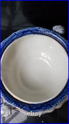 RARE Antique Booths Real Old Willow Pattern Gilded tureen Ladle early XXthC 9072