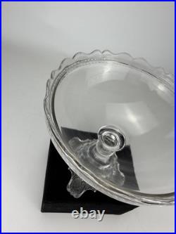 RARE Antique Crystal Wedding EAPG 10.5 Round Pedestal Dome Lid Compote EUC