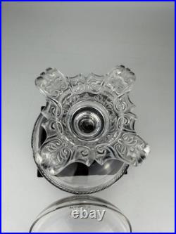 RARE Antique Crystal Wedding EAPG 10.5 Round Pedestal Dome Lid Compote EUC