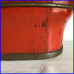 RARE Antique Early 1800s-1900s Qing Dynasty Red Lacquer Wedding Basket