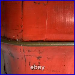 RARE Antique Early 1800s-1900s Qing Dynasty Red Lacquer Wedding Basket