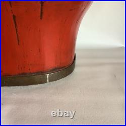 RARE Antique Early 1800s-1900s Qing Dynasty Red Lacquer Wedding Basket