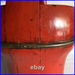 RARE Antique Early 1800s-1900s Qing Dynasty Red Lacquer Wedding Basket