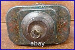 RARE Antique Early 1900s Eutopia Mixture Tobacco 1lb Lunch Pail Style Domed Tin