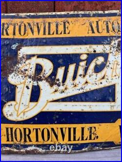 RARE Antique Early 1900s HORTONVILLE, WIS BUICK Sign TIN TACKER Auto Dealership