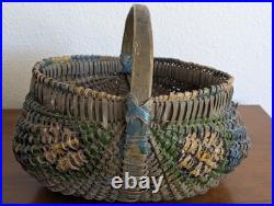 RARE Antique Early 1900s Hand Woven and Painted Appalachian Basket