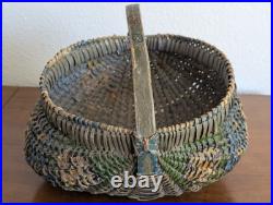 RARE Antique Early 1900s Hand Woven and Painted Appalachian Basket