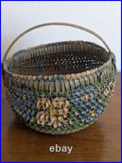 RARE Antique Early 1900s Hand Woven and Painted Appalachian Basket