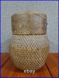RARE Antique Early 1900s Handmade Chinese Woven Willow Wood Fishing River Basket