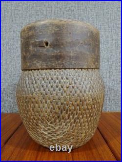 RARE Antique Early 1900s Handmade Chinese Woven Willow Wood Fishing River Basket