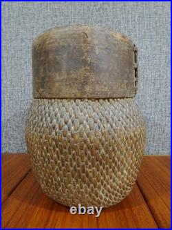 RARE Antique Early 1900s Handmade Chinese Woven Willow Wood Fishing River Basket