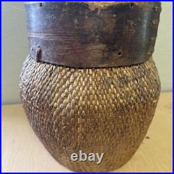 RARE Antique Early 1900s Handmade Chinese Woven Wood Fishing River Basket 14