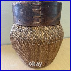 RARE Antique Early 1900s Handmade Chinese Woven Wood Fishing River Basket 14