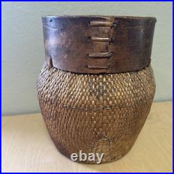 RARE Antique Early 1900s Handmade Chinese Woven Wood Fishing River Basket 14