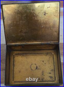 RARE Antique Early 1900s Sans Souci Turkish Mixture Hinged Tobacco Tin Litho