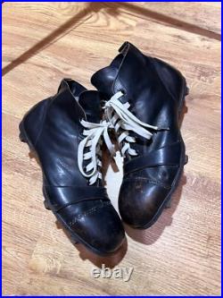 RARE Antique Early 1900s Soccer Football Leather Boots Shoes Vintage Size US9 42