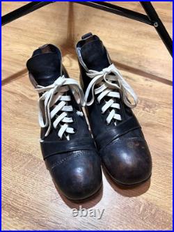 RARE Antique Early 1900s Soccer Football Leather Boots Shoes Vintage Size US9 42