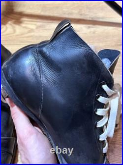 RARE Antique Early 1900s Soccer Football Leather Boots Shoes Vintage Size US9 42
