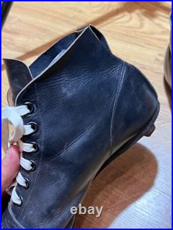 RARE Antique Early 1900s Soccer Football Leather Boots Shoes Vintage Size US9 42
