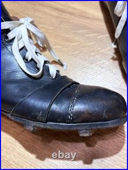 RARE Antique Early 1900s Soccer Football Leather Boots Shoes Vintage Size US9 42
